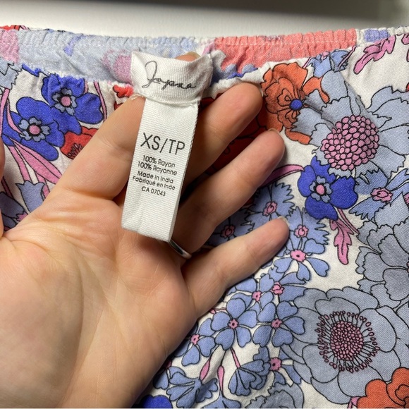 Japna Women Blue Red multi color floral strapless flowy maxi summer dress in XS - Picture 7 of 8